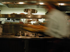 The bustling kitchen